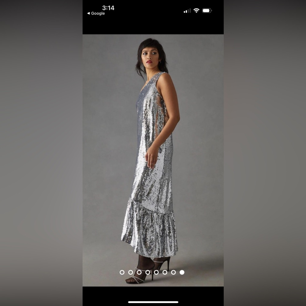 NWT Anthropologie Maeve One-Shoulder Sequin Maxi Dress XL